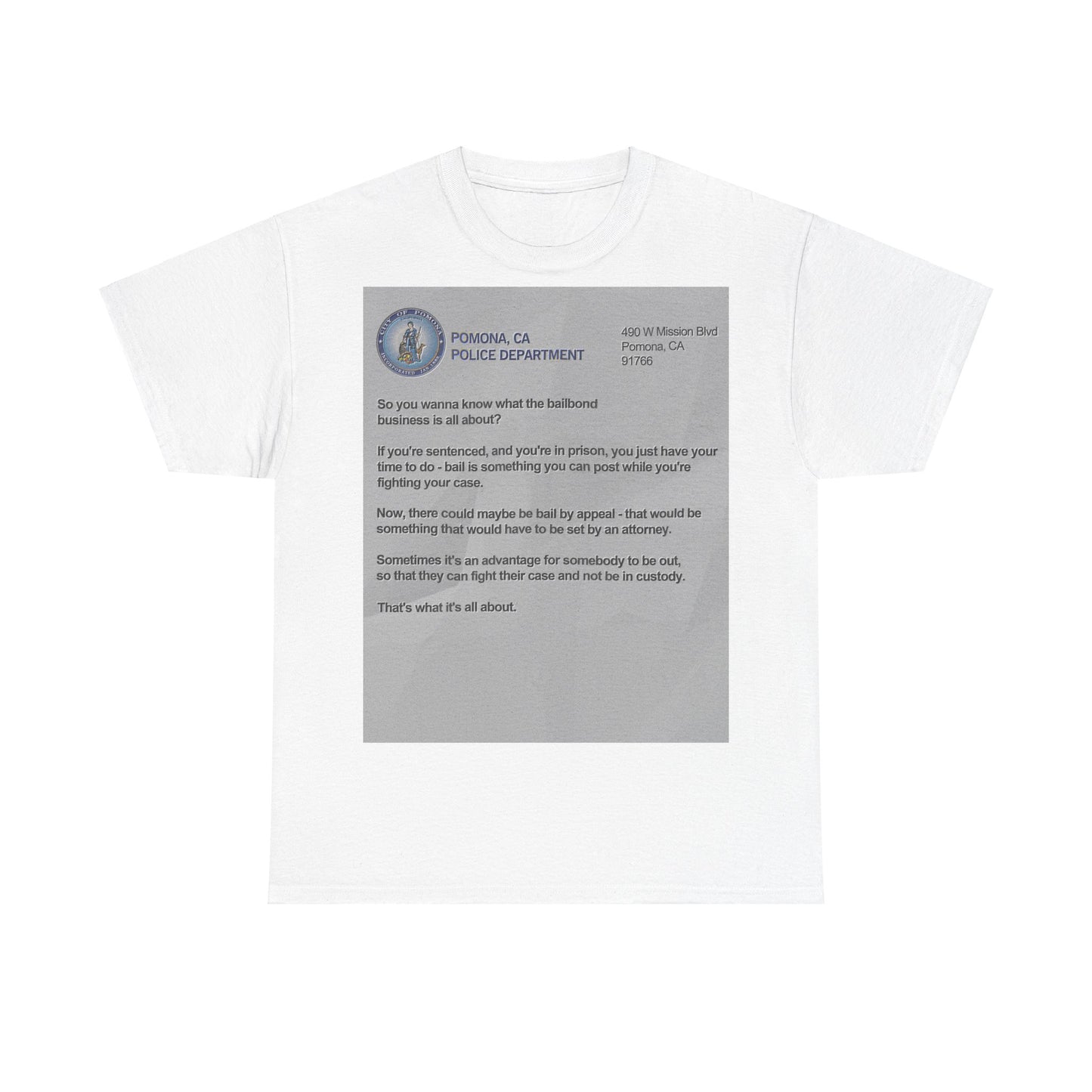 Bail Bonds Explanation T-Shirt